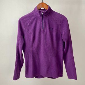 The North Face Lightweight Fleece Quarter 1/4 Zip Jacket Sweater, Purple, Size S